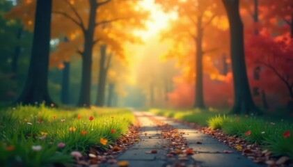 Abstract blurred nature scene, perfect for website or app background, serene, abstract