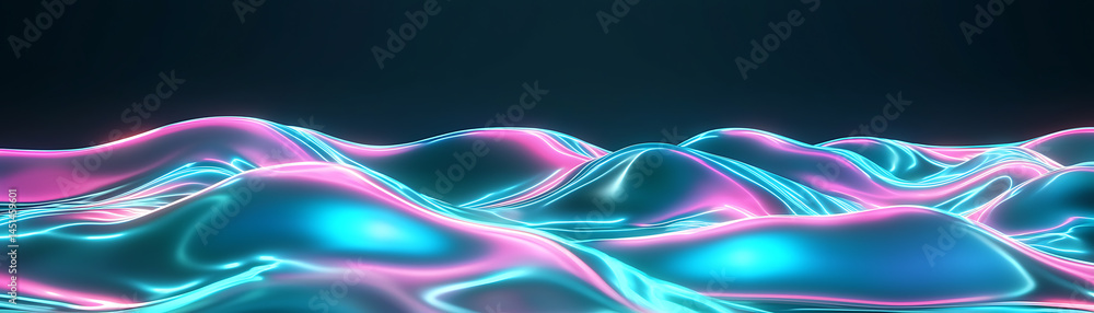 Poster dynamic fluid waves animation digital environment motion graphics abstract concept vibrant colors hi