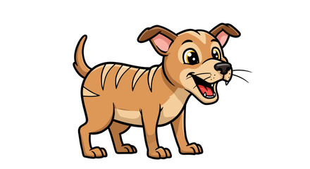 A Cartoon Bush Baby With Big Eyes And Ears Stands On A White Background Rendered In A Charming Vector Art Style A Cute Gentle Expression Creating A Whimsical Endearing Image That Captivates