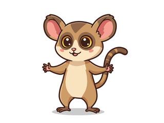 A Cheerful Cartoon Dog Stands Playfully Featuring A Light Brown Coat With Darker Brown Stripes And A Vibrant Expression That Communicates Joy In A Vector Illustration Style On A Plain Background