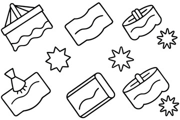 Disinfectant wipes daily hygiene Line art