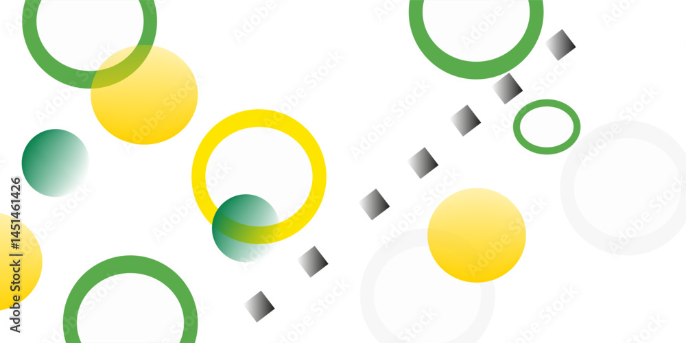 Poster printgreen and yellow circle banner background. vector abstract graphic design banner pattern backgr
