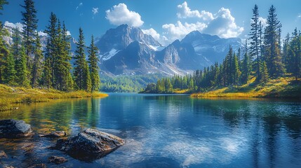 Serene Mountain River Landscape
