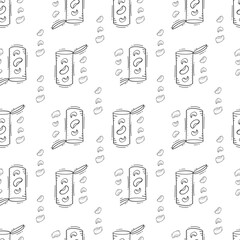 food pattern. fast food seamless pattern. doodle food and beverage seamless pattern. food background