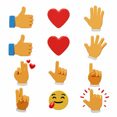 set of hand gestures