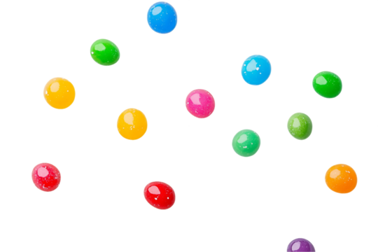 Colorful Spheres on Transparent Background, PNG