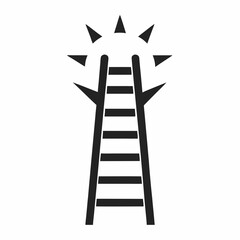 Ladder Of Success silhouette vector illustration