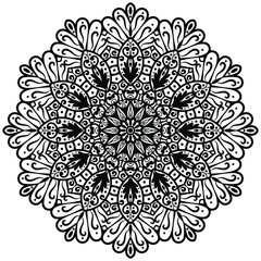 Tribal and bohemian style pattern design. Mosaic pattern. Floral henna or mehndi style mandala design.   