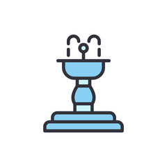 Fountain colored icons, minimalist vector illustration ,simple transparent graphic element .Isolated on white background
