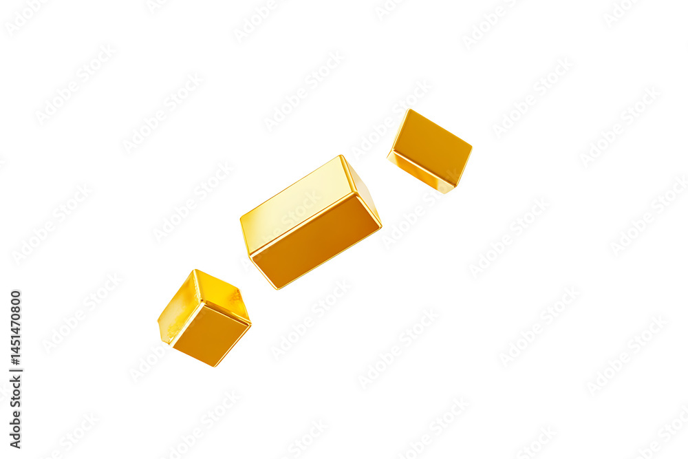 Aufkleber three shiny gold bars floating in a black void creating a minimalist and elegant composition design