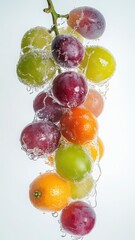 Isolated white background featuring chilled grape citrus mix.