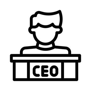 ceo behind desk outline clip art preview