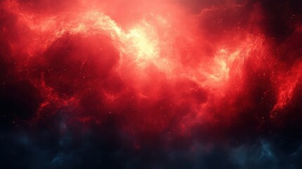 Obraz premium Dramatic Celestial Formation with Red and Golden Nebula Cloudscape Art