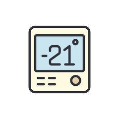 Fridge temperature colored icons, minimalist vector illustration ,simple transparent graphic element .Isolated on white background