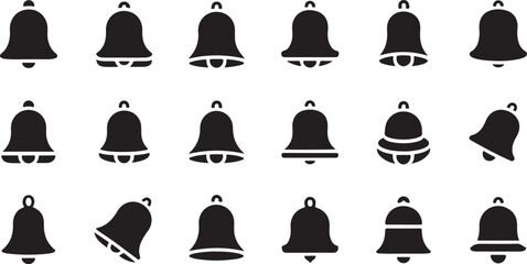 set of vector silhouettes of bells