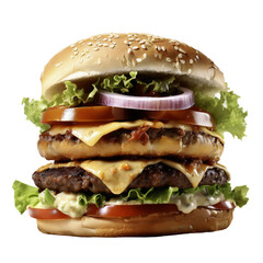 cheeseburger isolated on transparent background