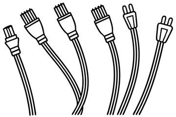 Electrical wires dynamic curves Line art