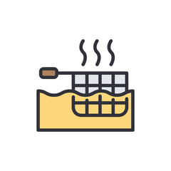 Fryer colored icons, minimalist vector illustration ,simple transparent graphic element .Isolated on white background