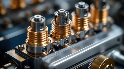 Close-up of Precision Engineered Metallic Components