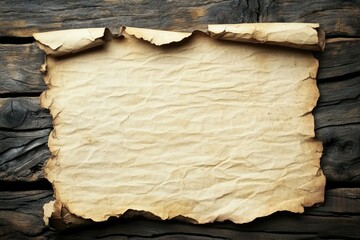 Aged parchment scroll on rustic wood