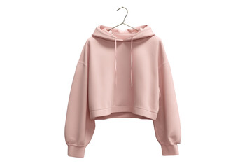 Pink cropped hoodie isolated on transparent png background