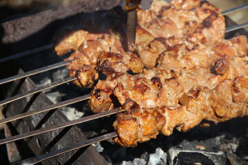 meat on the grill