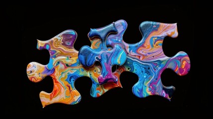 Two puzzle pieces coming together stock photo --ar 16:9 --raw --v 6 Job ID: ce921474-8865-4bc3-b918-34912705dbcc