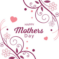 Elegant Floral Happy Mothers Day Card Design