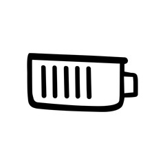 Battery doodle vector icon