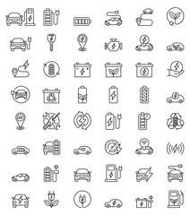 Electric vehicle icon collection modern design