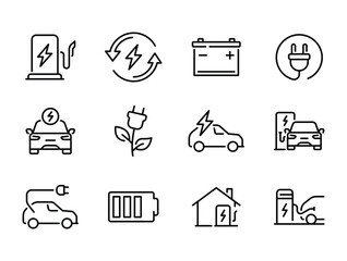 Electric vehicle icons symbolizing modern energy
