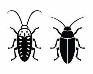 Cockroach icon silhouette vector illustration