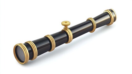 Vintage black and gold telescope
