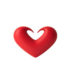 red heart on white background