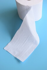 white paper tissue on blue background