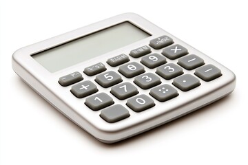 Silver calculator isolated on white background