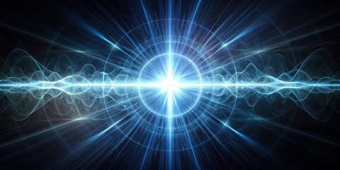 Fototapeta premium Fractal Light Pulse in Dark Void, glowing, pulse, glowing, pulse, glow, movement, radiant, radiance, fractal, wave