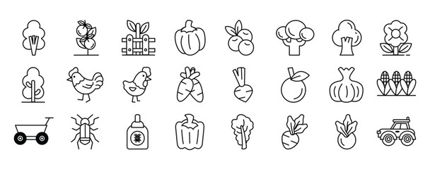 Farm icons Growing produce and livestock