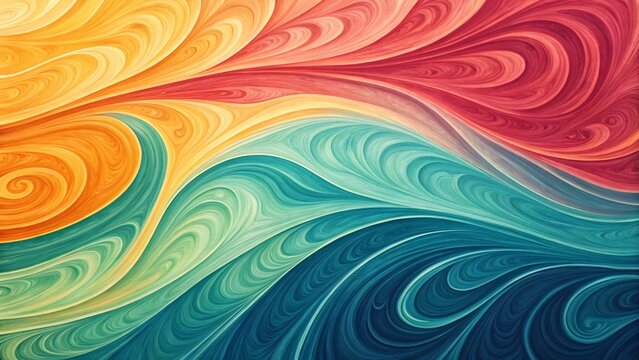 Colorful abstract swirl art with vibrant rainbow tones blending smoothly in a dynamic wave pattern. Perfect for backgrounds, digital art, or modern design projects. - Powered by Adobe