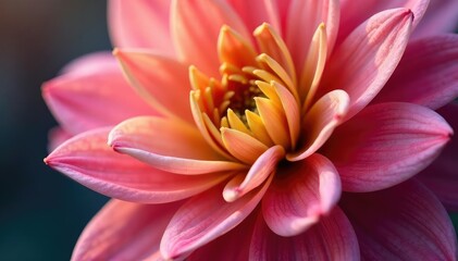 Naklejka premium Abstract late-blooming flower, intricate details close-up, fragile, spring, vibrant