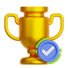 Trophy Check 3D Illustration