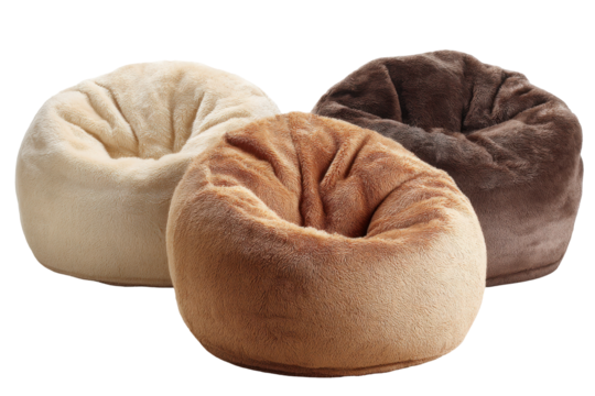 Fluffy, plush seating isolated on transparent png background