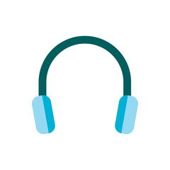 simple and modern flat design illustration of a headphone icon. ideal for use in music, audio, podcast, or tech related project. 