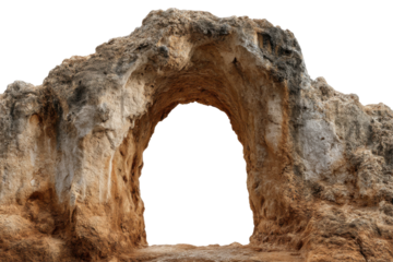 Eroded stone archway (1) isolated on transparent png background