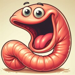 Naklejka premium Cartoon slightly cartoonish esophagus