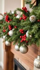 christmas tree with ornaments hanging from it