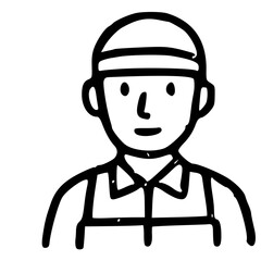 Hand-drawn Mechanic or Construction Worker Illustration