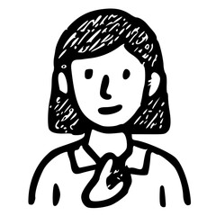 Hand-drawn Illustration of a Woman