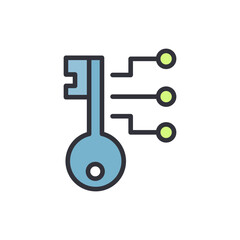 Digital asset colored icons, minimalist vector illustration ,simple transparent graphic element .Isolated on white background