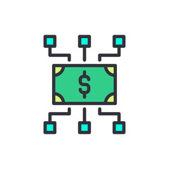 Digital asset colored icons, minimalist vector illustration ,simple transparent graphic element .Isolated on white background